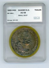 NIEMIECKA PAŃSTWOWA SAKSONIA 1809 SGH TALAR SREBRNA MONETA KM # 1059.1 JAK POKAZANO