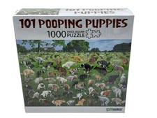 101 Pooping Puppies 1000 Piece Jigsaw Puzzle Funny Gag Gift for All Ages 27 X 19