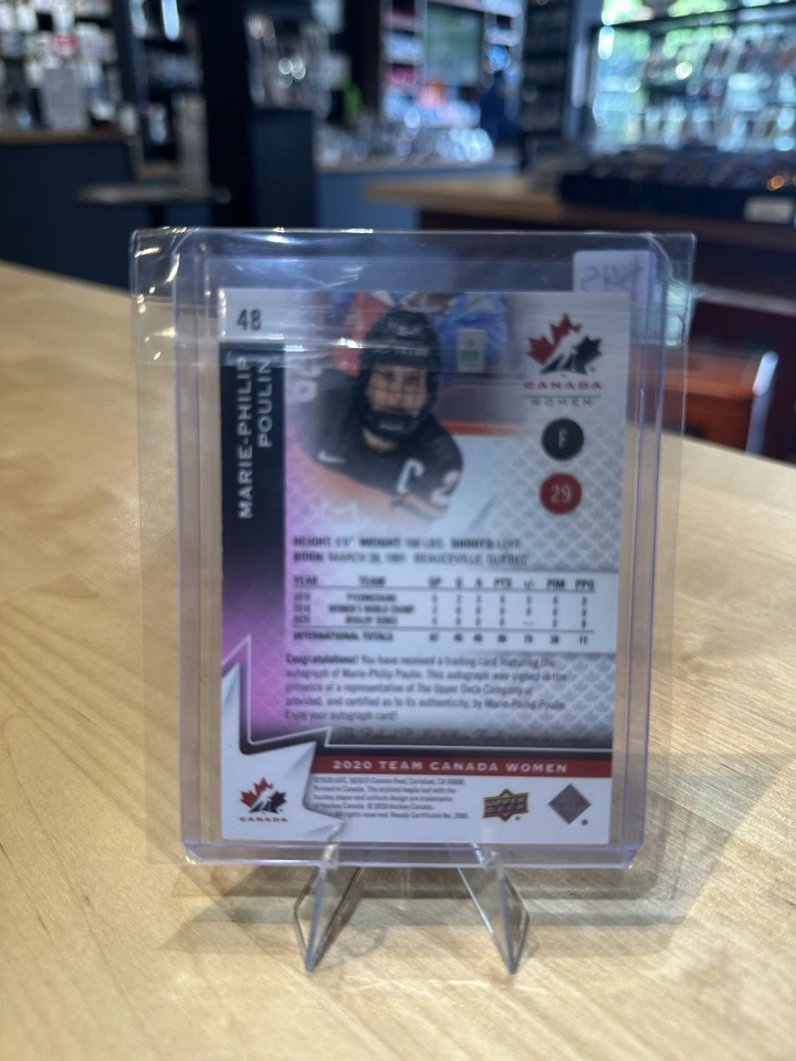 2020-21 Upper Deck Team Canada Juniors Purple Auto Marie-Philip Poulin #48 - Image 4 of 4