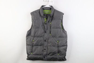 Vintage Y2K Orvis Mens Medium Trekking Hiking Duck Down Puffer Vest Jacket Gray