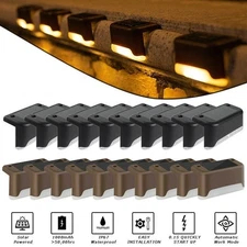 Solar LED Bright Deck Stair Lights Outdoor Garden Patio Railing Path Lighting US