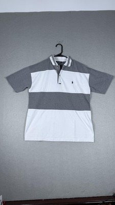 Vintage Polo Ralph Lauren Shirt Mens Large Gray White Striped