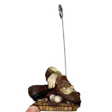 Vintage Golfer Memo Photo Holder Golf Shoes Bag Resin Desk Clip Decor 1990s