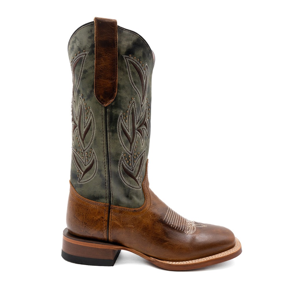 Ferrini Maggie Embroidered Square Toe Pull On Cowboy  Womens Brown Casual Boots