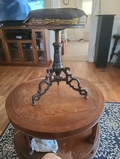 Antique Cast Iron Adjustable Victorian Style Piano Stool 24"×12"