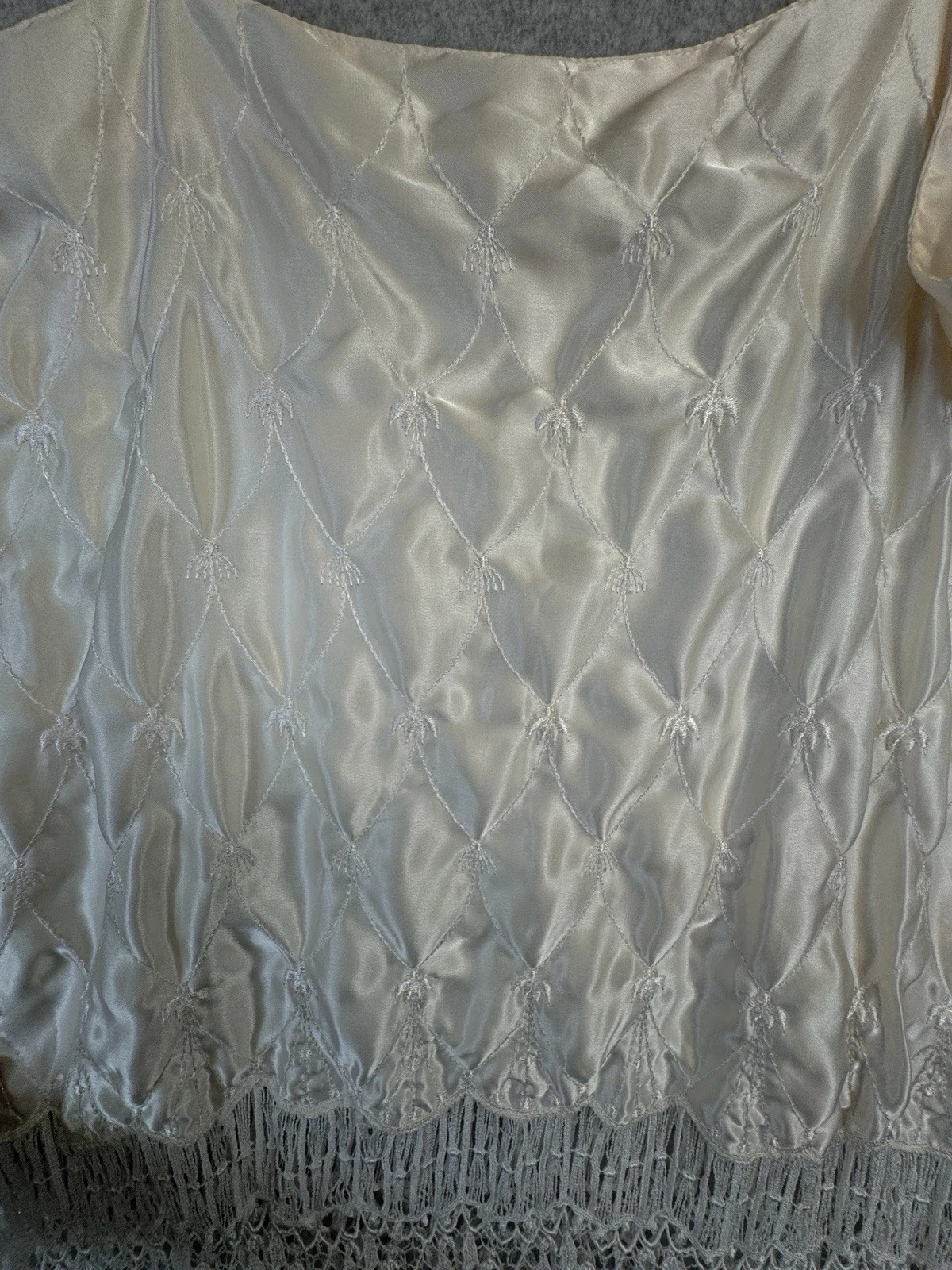 UNDERCOVER Abito slip vintage raro Victoria’s Secret avorio raso L flapper ragazza anni 90 lingerie