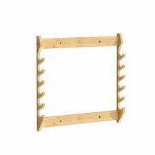 Bamboo Rod Rack Open Frame Wall Mounted Fishing Rod Rack Holds Multiple Rods