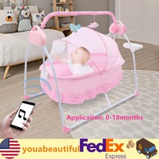 Electric Baby Swing Motorized bluetooth Music Cradle Bed Rocker Chairs Portable