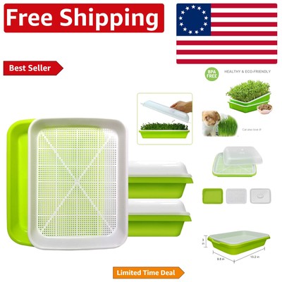 Soil-Free Seed Sprouting Container Kit - Durable BPA-Free Sprouter with Lids