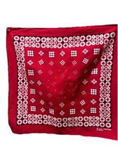 VTG Red Bandana Colorfast GEOMETRIC CIRCLES Cotton/USA no Paisleys 
