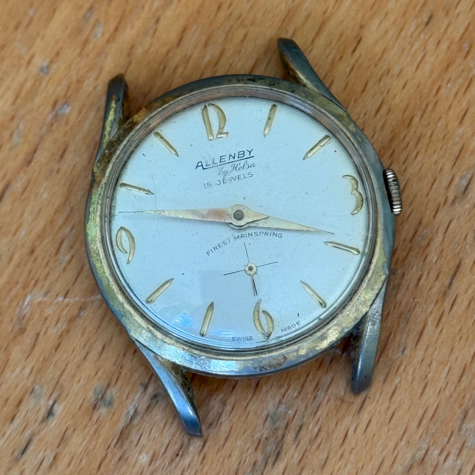 34mm Allenby Helsa Mejor Muelle De Reloj Manual Vintage Brevete 314705 PARTES