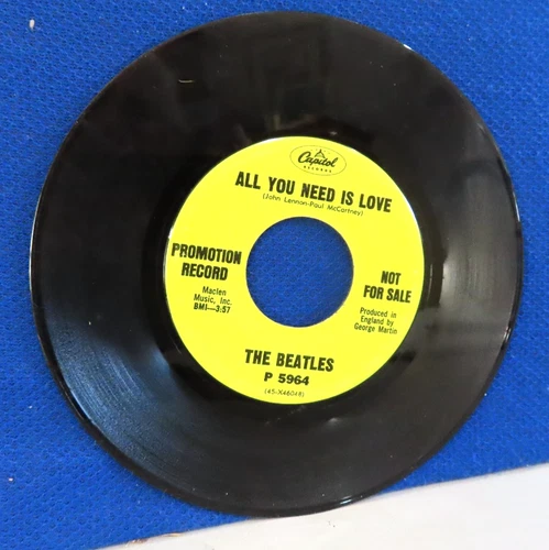 THE BEATLES ALL YOU NEED IS LOVE  BABY YOU'RE A RICH MAN 45 CAPITOL PROMO COPY