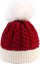 Christmas Hat Kids Knitted Santa Hat for Children Infant Baby Xmas Winter Holida