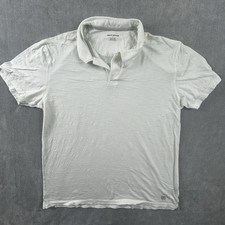 DKNY Polo Shirt Mens XL White Short Sleeve No Button Collared Casual Activewear