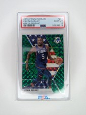 2019-20 Panini Mosaic #251 Kevin Durant Green Prizm PSA 10