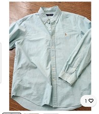 Ralph Lauren Classic Fit Oxford Button Down Shirt Men's Sm Teal Embroidered Pony