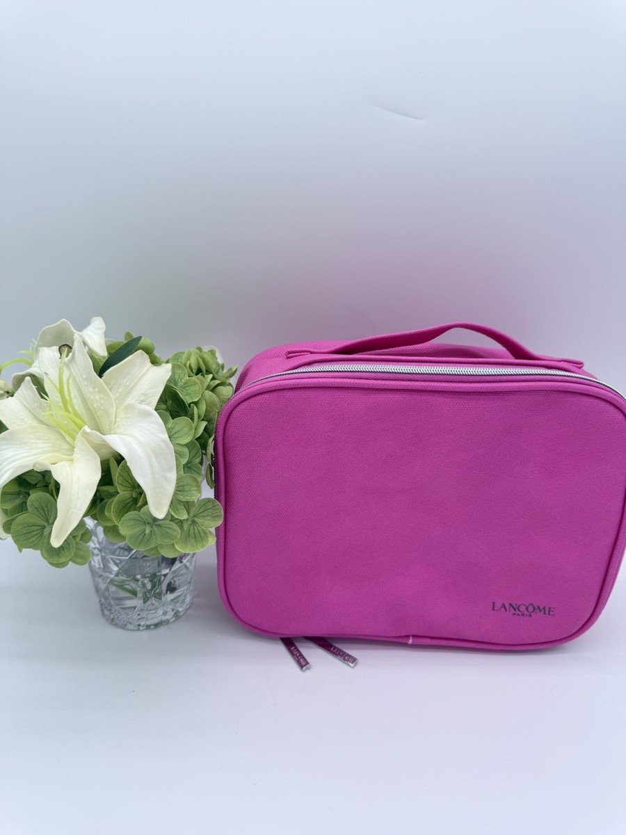 Lancome Cosmetics Makeup Bag Case Pink 9” * 7” *3” | eBay display picture 2