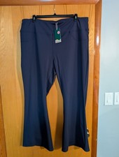 Navy Blue Halara Flare Trousers with Pockets Women's
