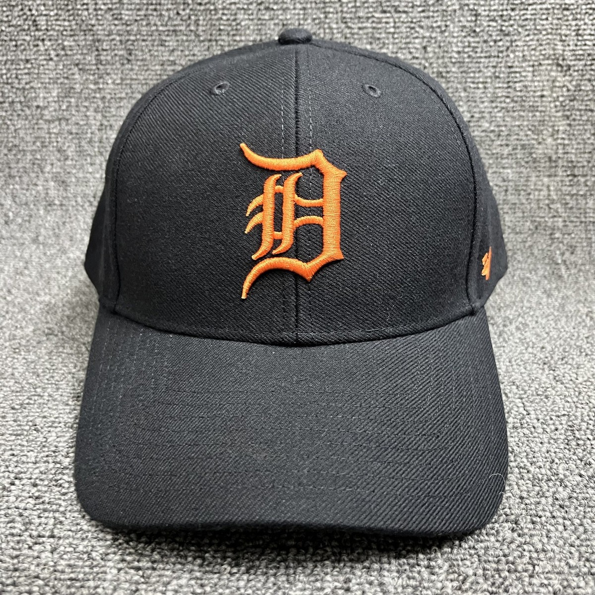 New '47 Brand Detroit Tigers Black Adjustable Baseball Cap Hat Orange D Logo
