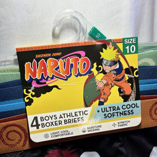Naruto 4-Pack Boxer Briefs Size 10 Poly/Spandex  