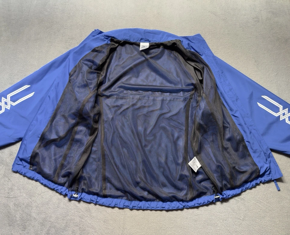 Chaqueta cortavientos Mizuno para mujer L azul forrada de malla cremallera completa ligera para correr Foto 3 de 4