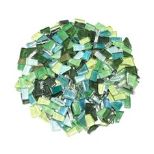 Green Mixed Irregular Mosaic Glass Mosaic Tiles Pieces, 300 Grams Mosaic DIY ...