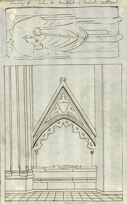 Im Stil von Thomas Fisher - Feder- und Tuschezeichnung - Rochester Cathedral Kent