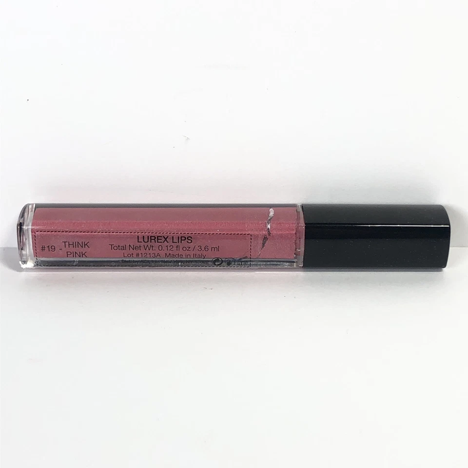 Nuevo lápiz labial líquido LISTO PARA USAR New York 19 THINK PINK Lurex Lips 0,12 fl oz Foto 2 de 4