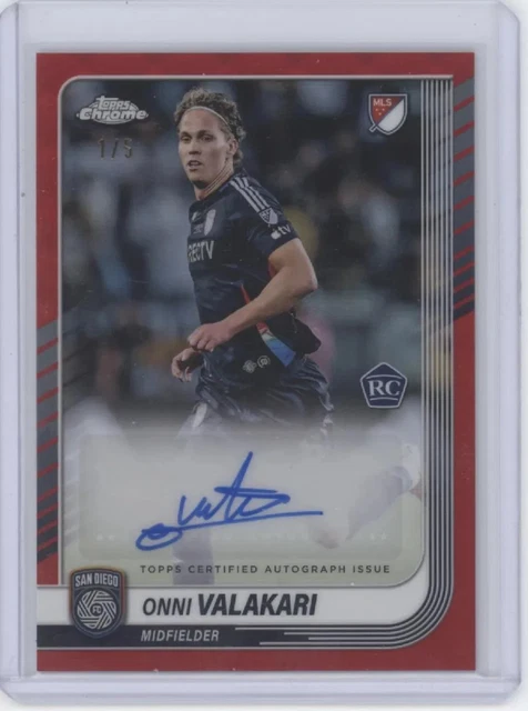 2025 Topps Chrome MLS Onni Valakari #CA-VK Red /5 RC