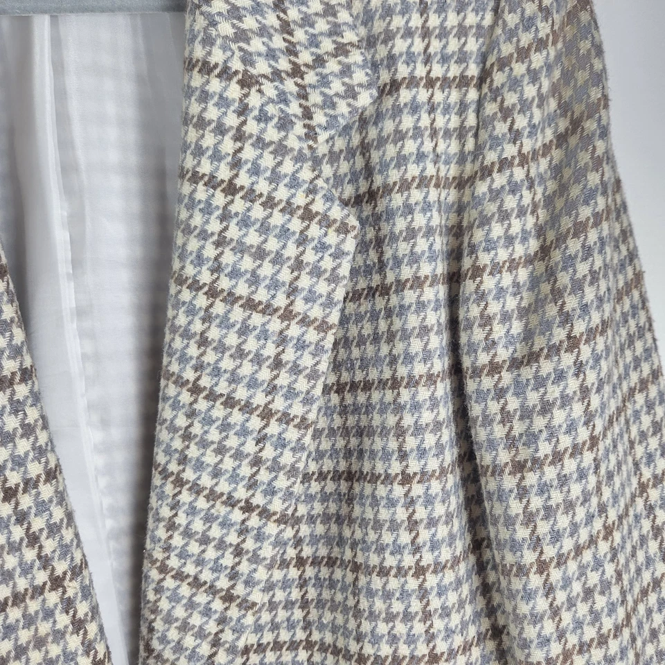 Blazer largo neutro pata de gallo Kim Rogers para mujer talla 10 clásico de negocios  Foto 2 de 4