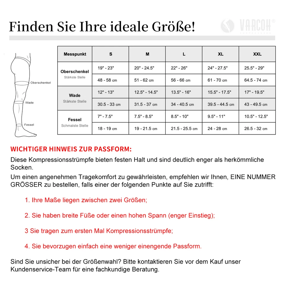 Kompressionsstrümpfe ohne Fuß,Medizinische Stützstrümpfe für Krampfader Flüge - Bild 2 von 4