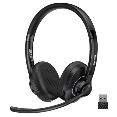TECKNET Bluetooth Headset mit AI-Rauschunterdrückung USB-C Empfänger 50 Std