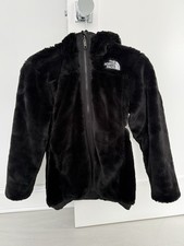 The North Face Girls Black Fleece Hooded Zip Jacket, Full Zip, Pockets, Logo