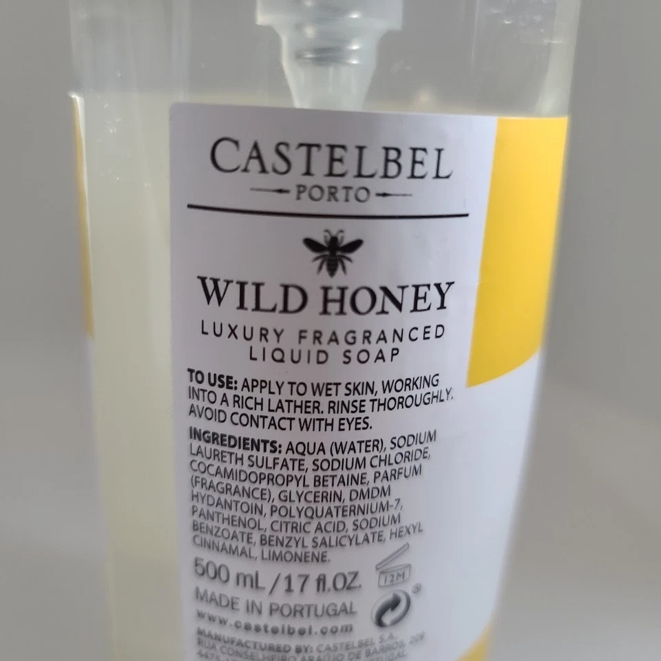 Jabón líquido perfumado Castelbel Wild Honey Luxury lavado de manos 17 fl oz NUEVO Foto 4 de 4