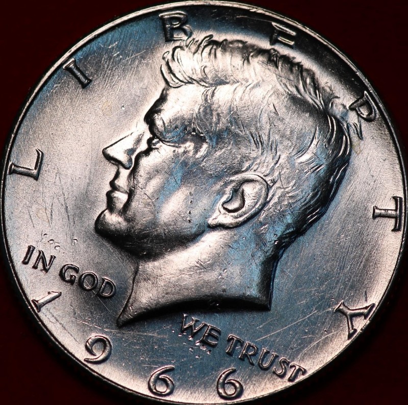 1966 Philadelphia Mint 40% Silver Kennedy Half Dollar