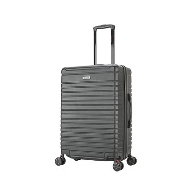 InUSA Deep Plastic 4-Wheel Spinner Luggage Black (IUDEE00M-BLK)