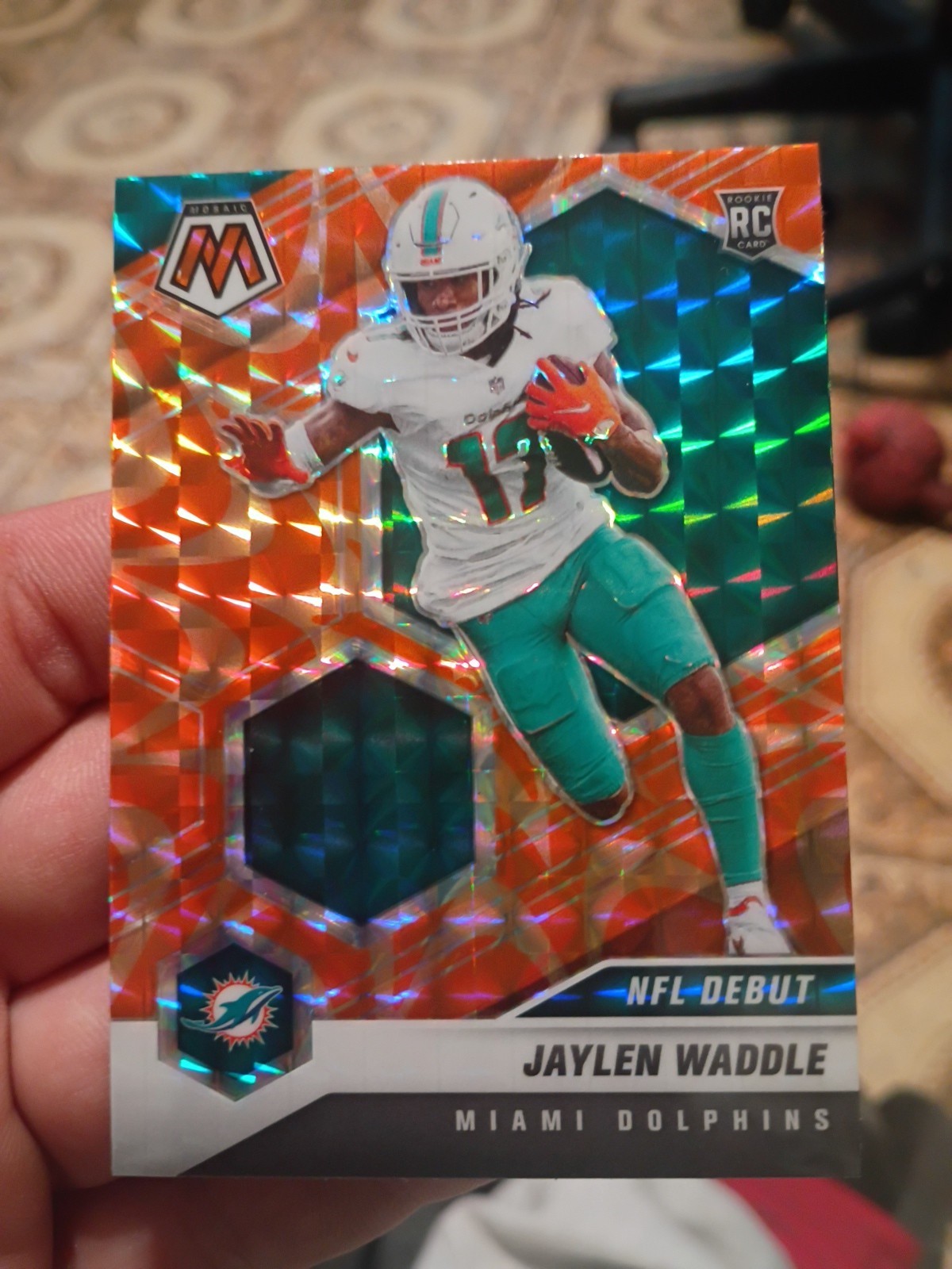 2021 Panini Mosaic - NFL Debut Jaylen Waddle #248 Mosaic Reactive Orange RC