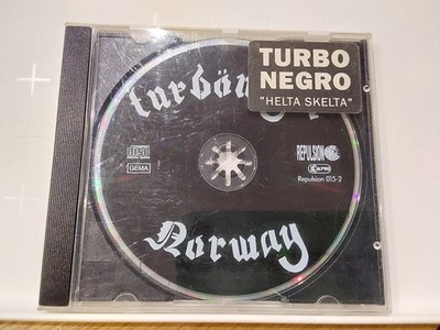 TURBONEGRO   Helta Skelta (1993, Repulsion)   Black Disc + Turbo Negro Sticker