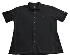 Kuhl Men’s Renegade 2XL TuffleX Button Up Short Sleeve Shirt Blue Slate