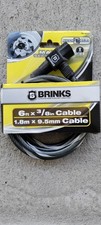 BRINKS Max. Security Locking Cable w/2Keys, Black Gray, 6'x3/8" Cable, 16538603