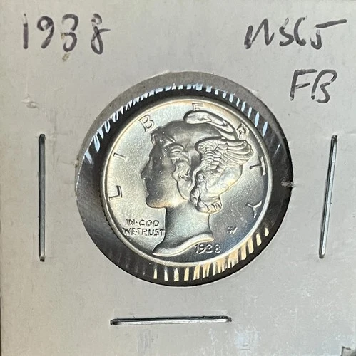 1938 Mercy Dime Fb Gem Bu ++ Very Pq Blast White.