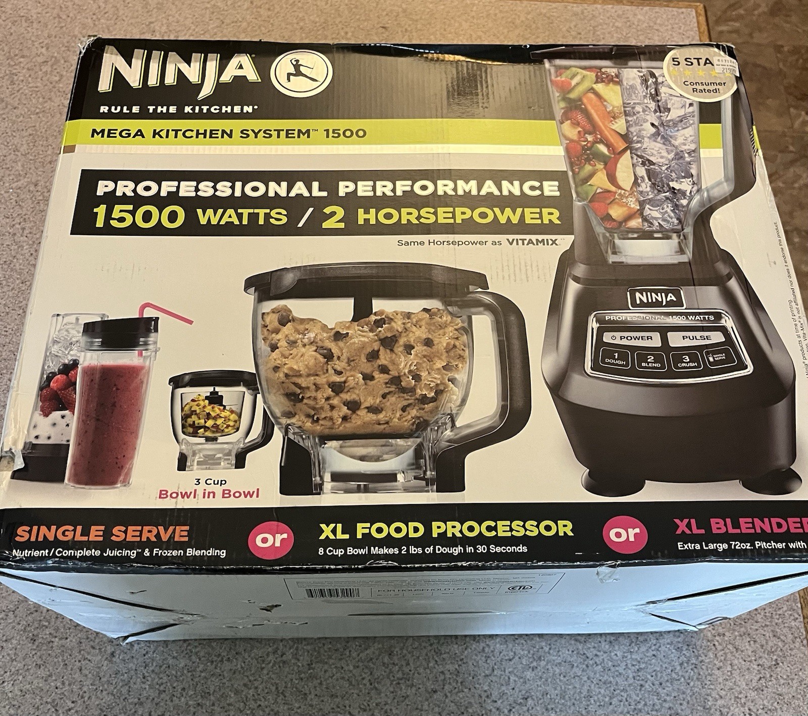 Ninja BL773CO Mega Kitchen System 1500W Food Processor Blender New In Box-image