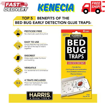 Bed Bug Early Detection Glue Traps (4/Pack)