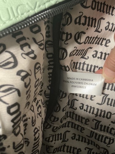 Juicy Couture Mint Green Embossed Word Search Design Backpack - Picture 5 of 8