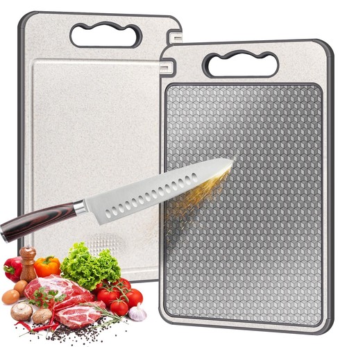 Titanium Cutting Boards for Kitchen, Double Sided Chopping Boards with Handle...