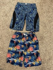 Two Pairs Boys Swim Trunks Shorts Bottoms
