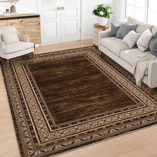   Area Rug Living Room 8x10ft Vintage Bordered Washable Rugs Non Slip Soft Mats