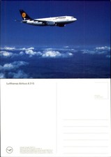 Lufthansa Airbus A310 airplane jet unused vintage postcard