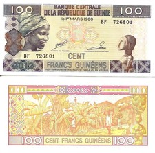 Guinea 100 francs 2012 P-35b UNC