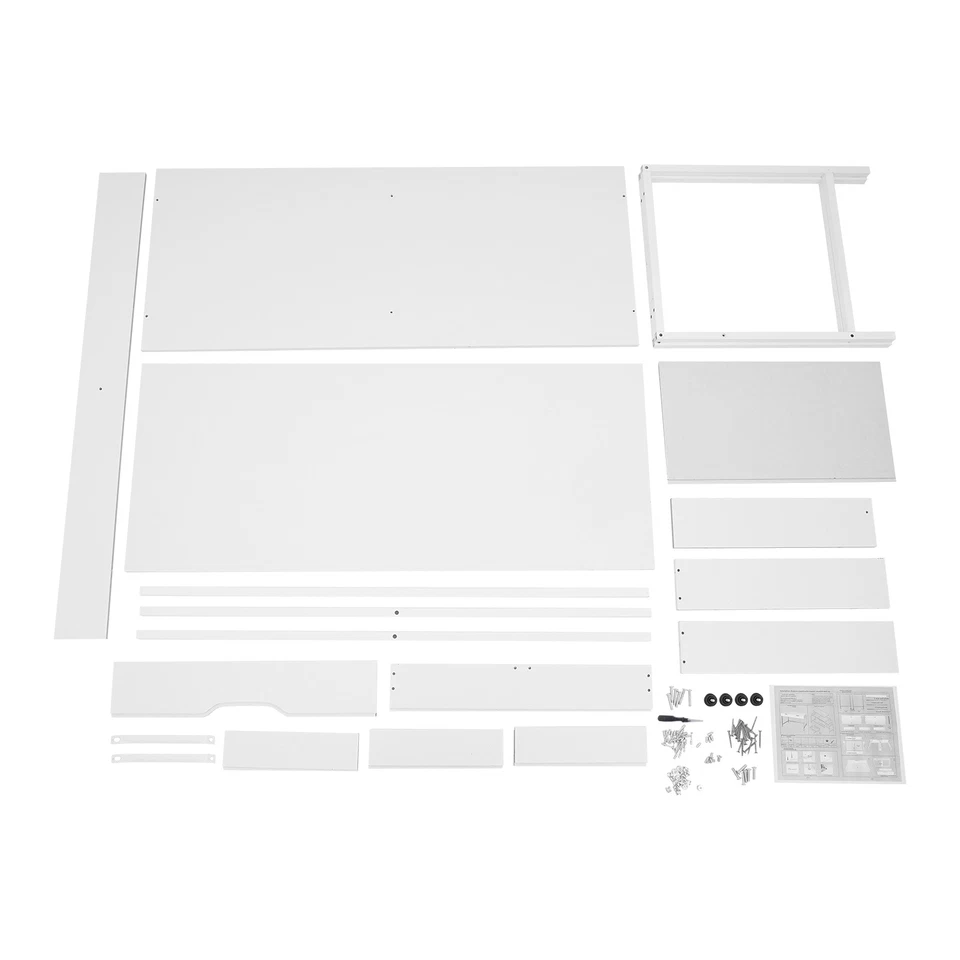 Escritorio de Ordenador con 2 Cajones y Marco de Metal Moderno Estudio Escritura Mesa de Oficina Foto 2 de 4